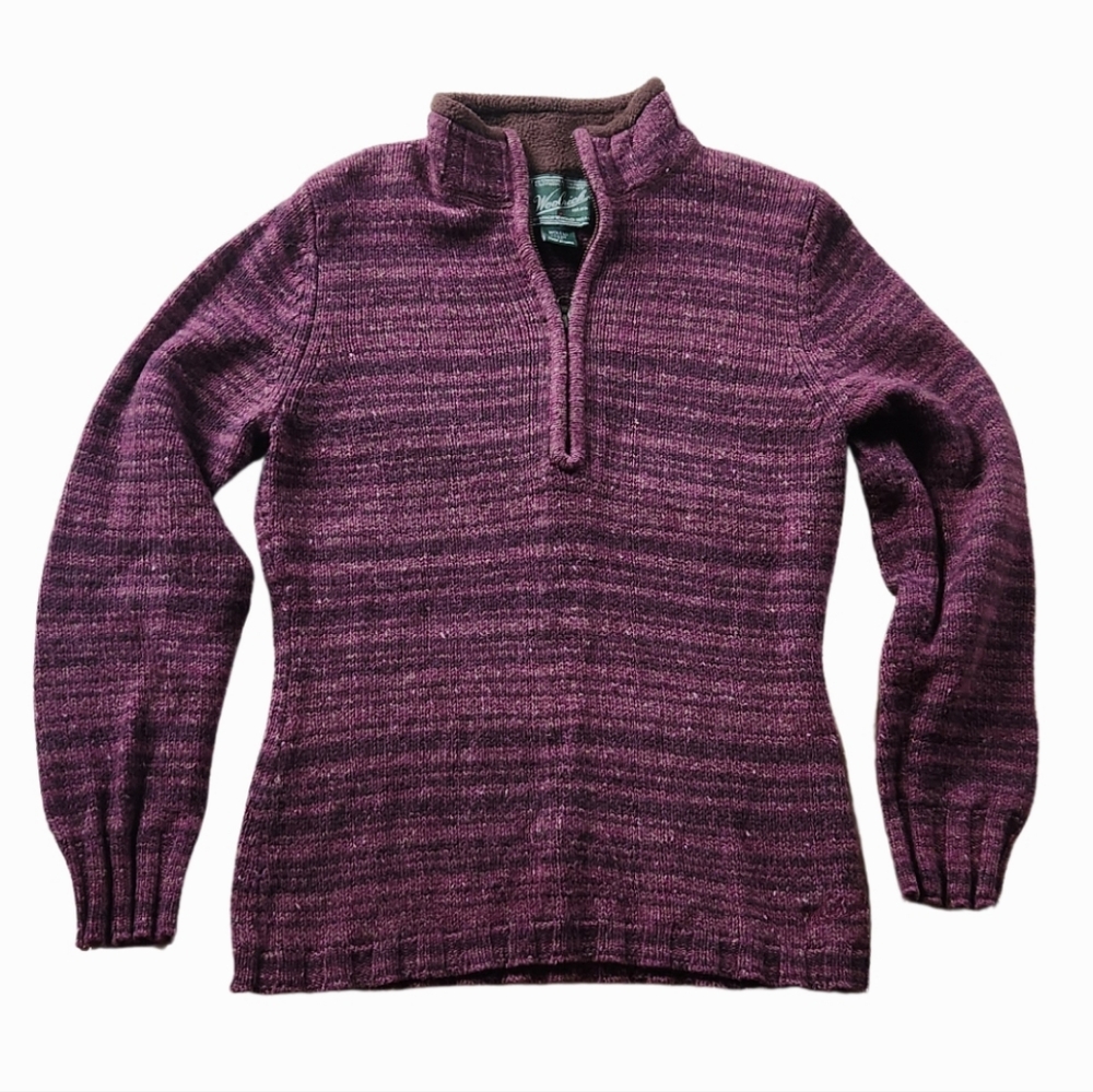 Woolrich Women's Petite Half Zip Knit Sweater